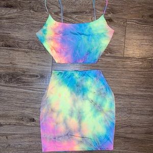 🌈 Rainbow Tie Dye Two piece set